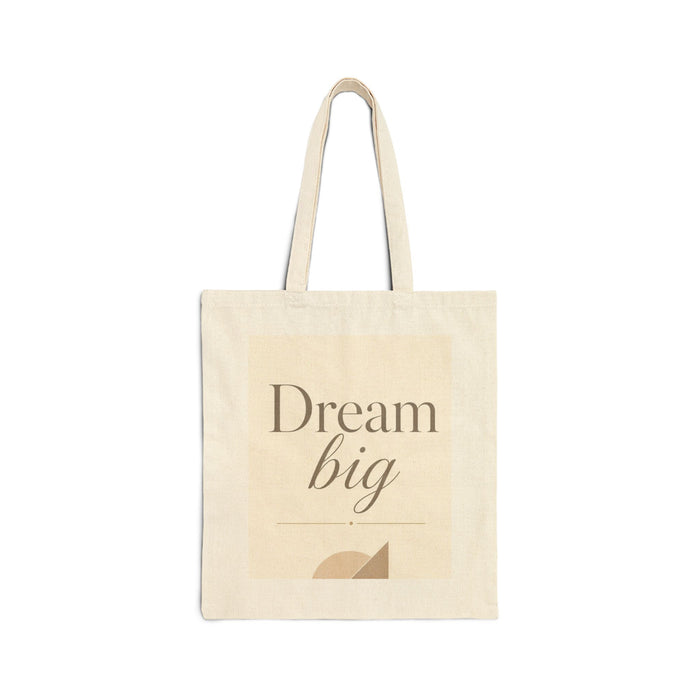 Dream Big inspirational cotton canvas tote bag